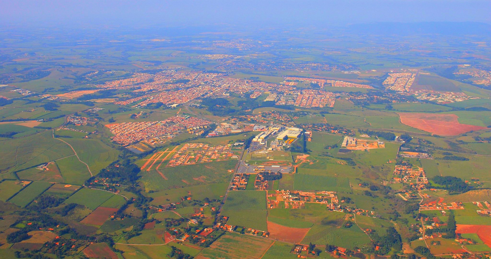 Vista aérea de Boituva, interior de São Paulo